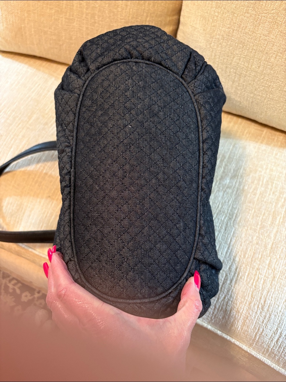 Vera Bradley Black Quilted Shoulder Tote - Picture 6 of 12